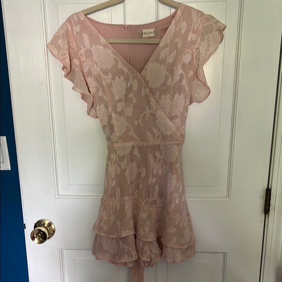 Altar'd State Pink Lace Chemise with Satin Finish - Picture 2 of 5